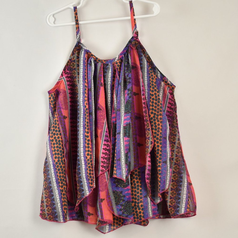 Falls Creek Girls Size 10/12 Multicolor Fun Floral Abstract Layer Tank Top